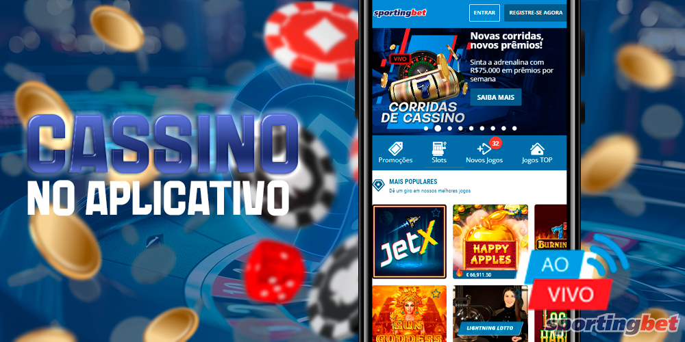 Cassino com muitos jogos no aplicativo móvel da Sportingbet Brasil