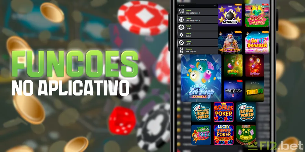 Recursos disponíveis na versão móvel do site da F12Bet