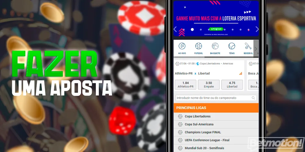 Como fazer uma aposta no aplicativo móvel