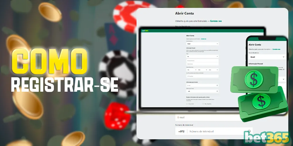Como se inscrever para uma conta na Bet365