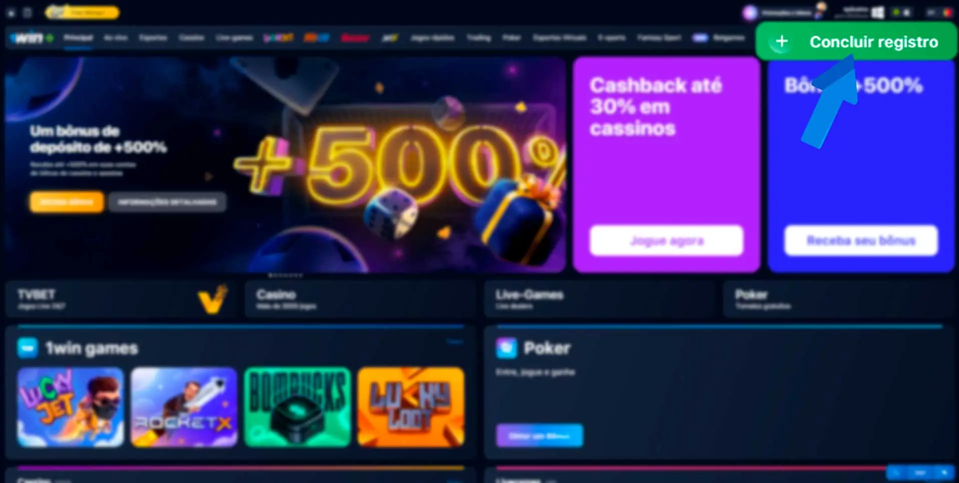 Pressionar o botão de registro
