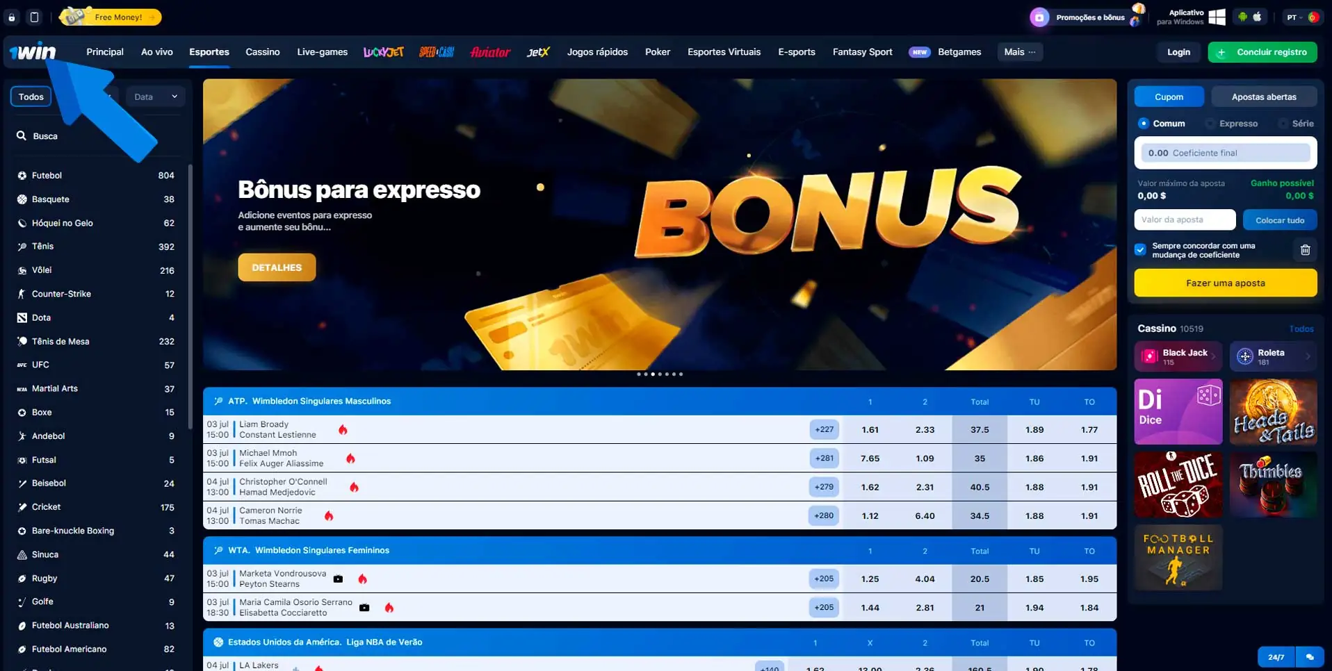 Visitar o site principal