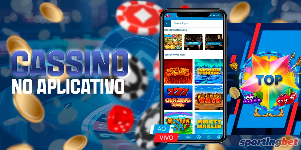 Cassino com muitos jogos no aplicativo móvel da Sportingbet Brasil