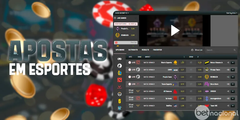 Apostas em esportes cibernéticos na Betnacional Brasil