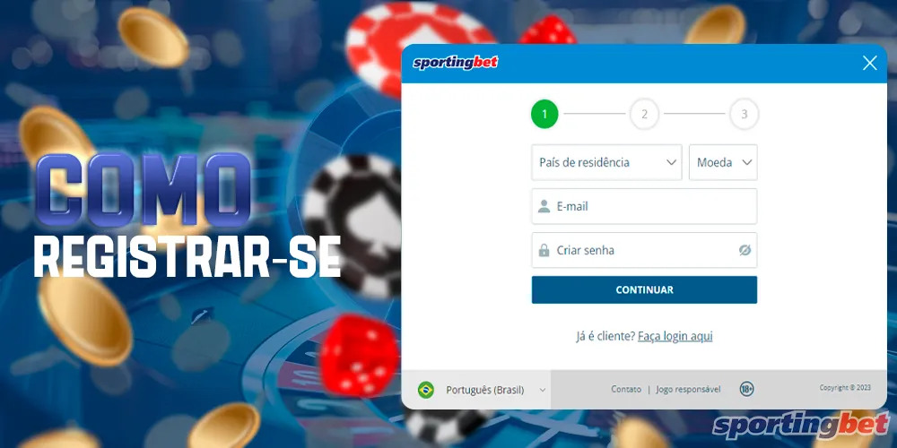 Como se registrar no site da Sportingbet Brasil