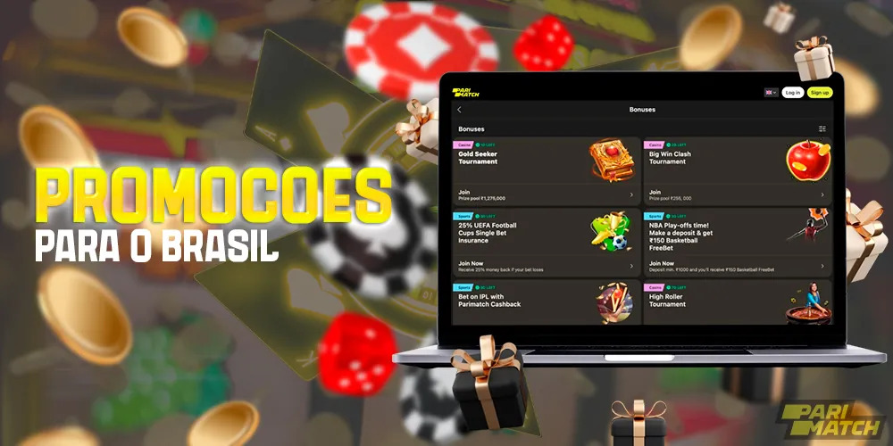 Promoção no site da Parimatch Brasil