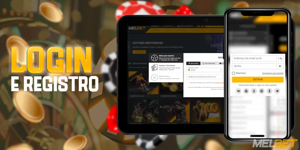 Login e registro no aplicativo móvel MelBet Brasil
