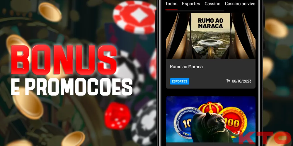 Bônus e promoções no aplicativo móvel KTO Brasil