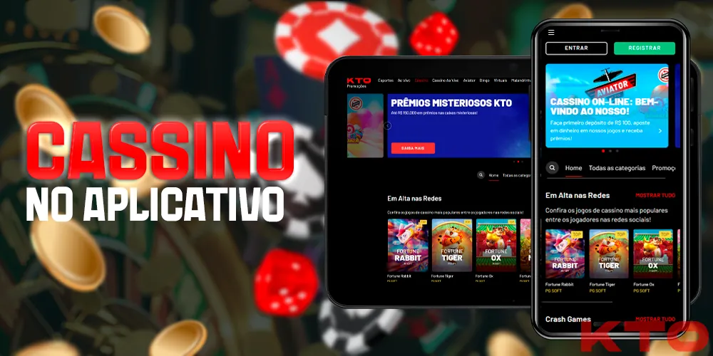 Cassino no aplicativo móvel KTO Brasil