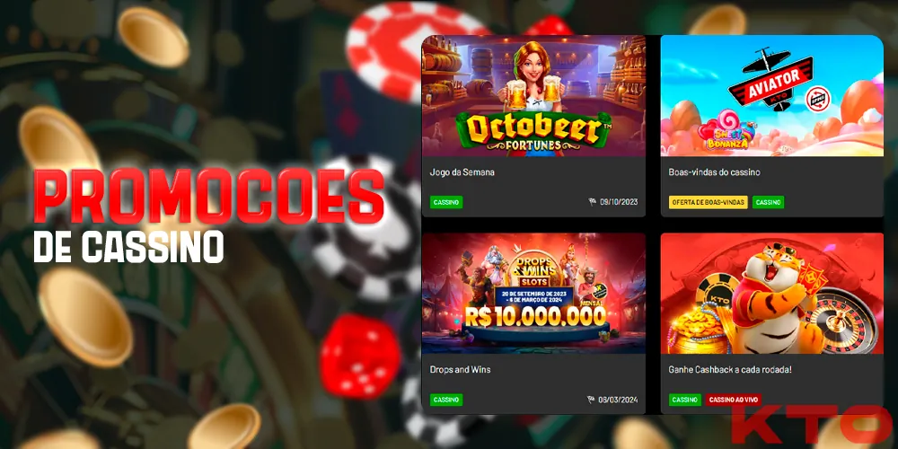 Promoções de cassino no KTO Brasil